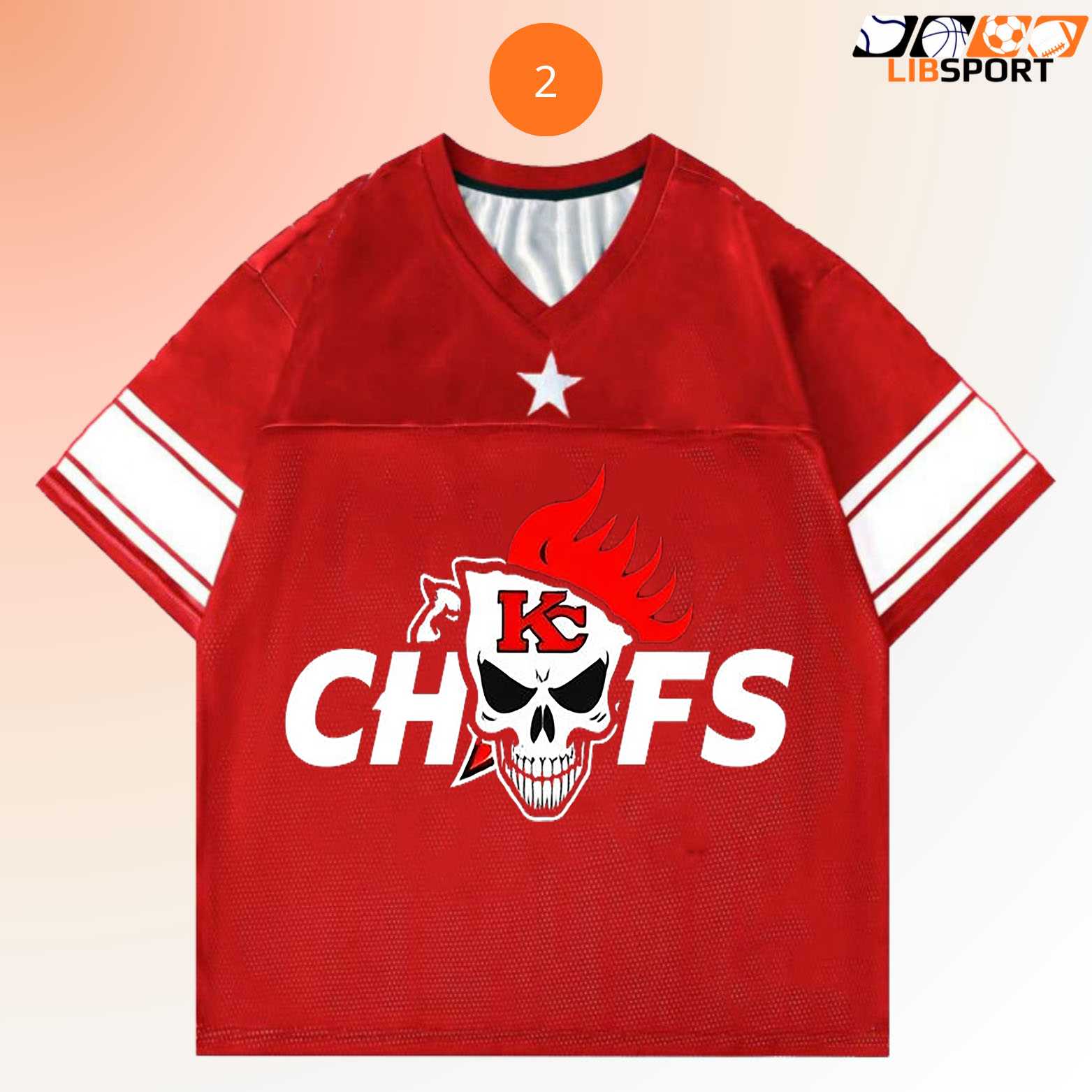 Kansas City Chiefs Skeleton Skull Jersey, Gothic Shirt, Unisex Nfl Fan Tee